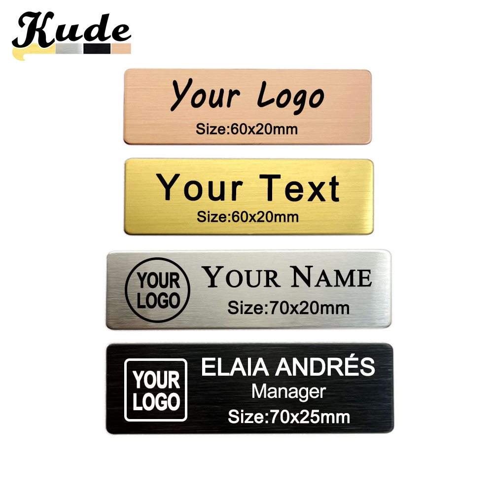 Embroidery Name - 6/7x2CM Engraved Your Logo Text Plate
