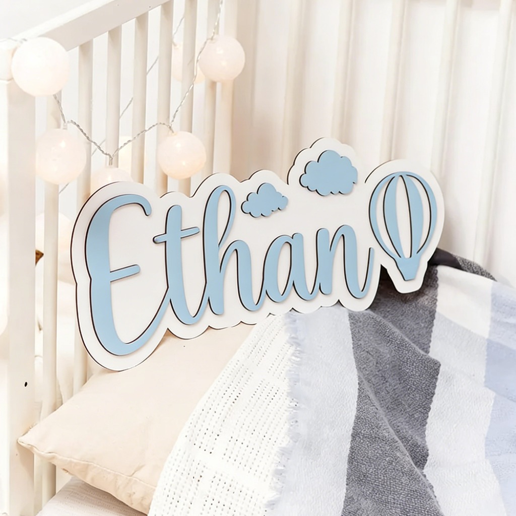 Embroidery Name - Personalized Custom Wooden Name Plaques |