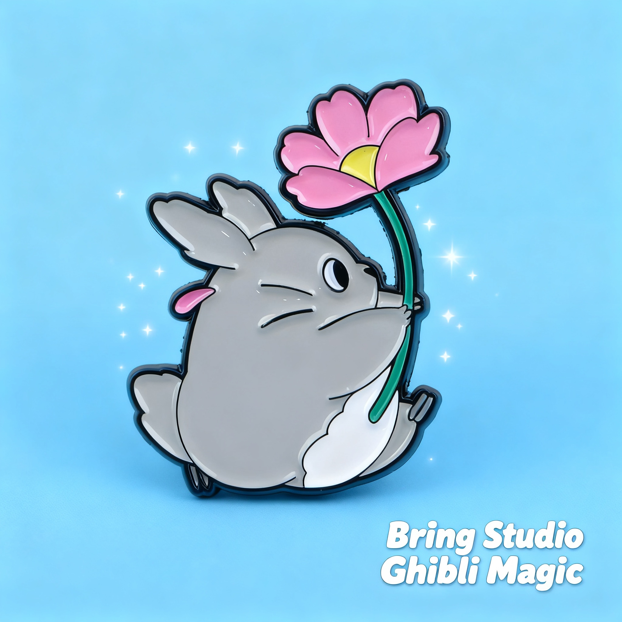 Embroidery Illustration - Cute Animal Enamel Pin Anime Movie