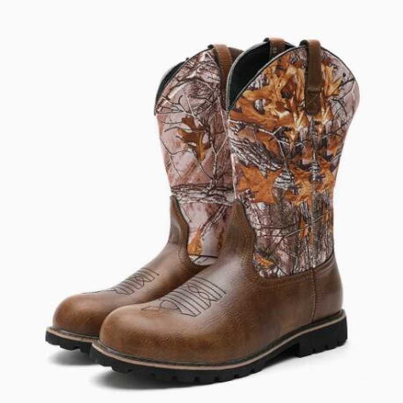 Embroidery Fabric - Men's Boots Classic Handmade Embroidery Leather
