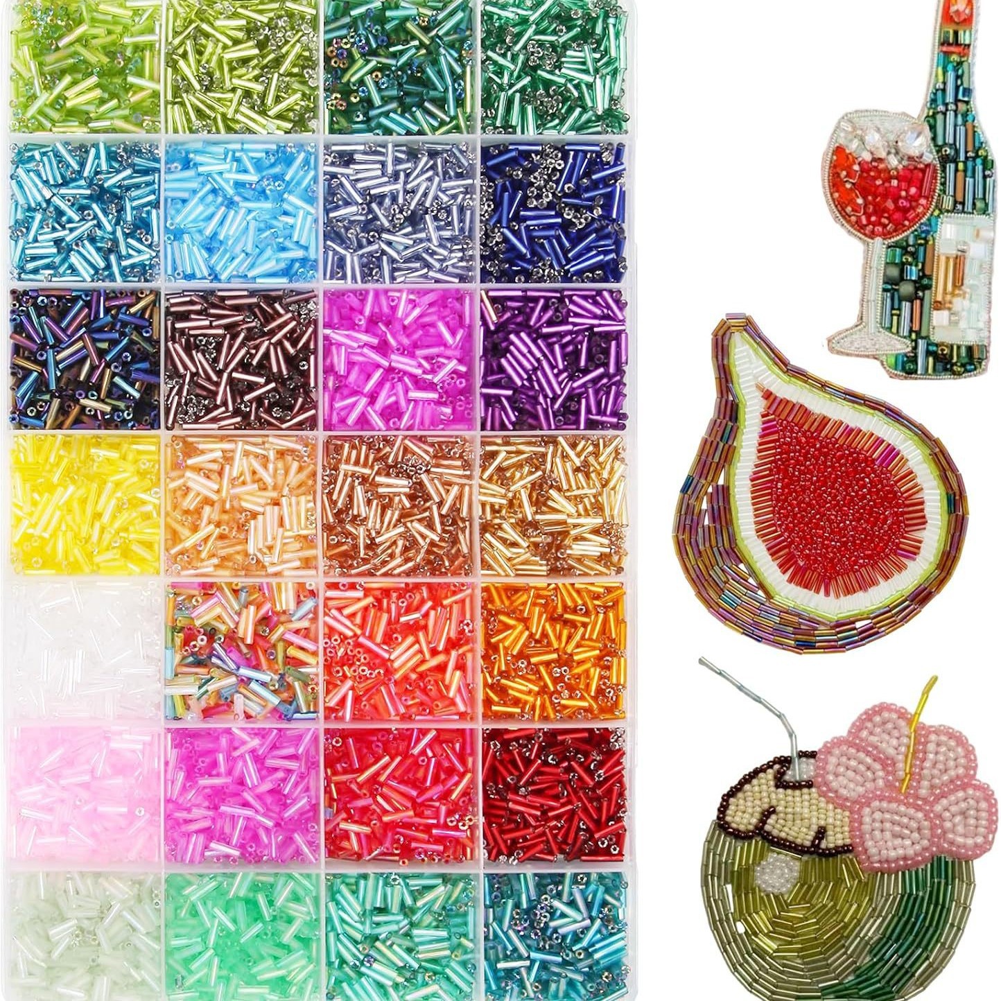 Embroidery Beads - About 6720Pcs/Box 7mm 28 Colors of