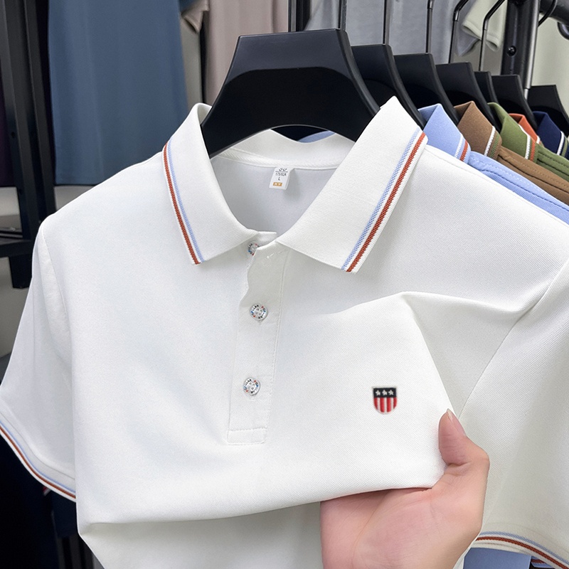 Embroidery Premium - Ice Silk Men's Quick-dry Polo Shirt