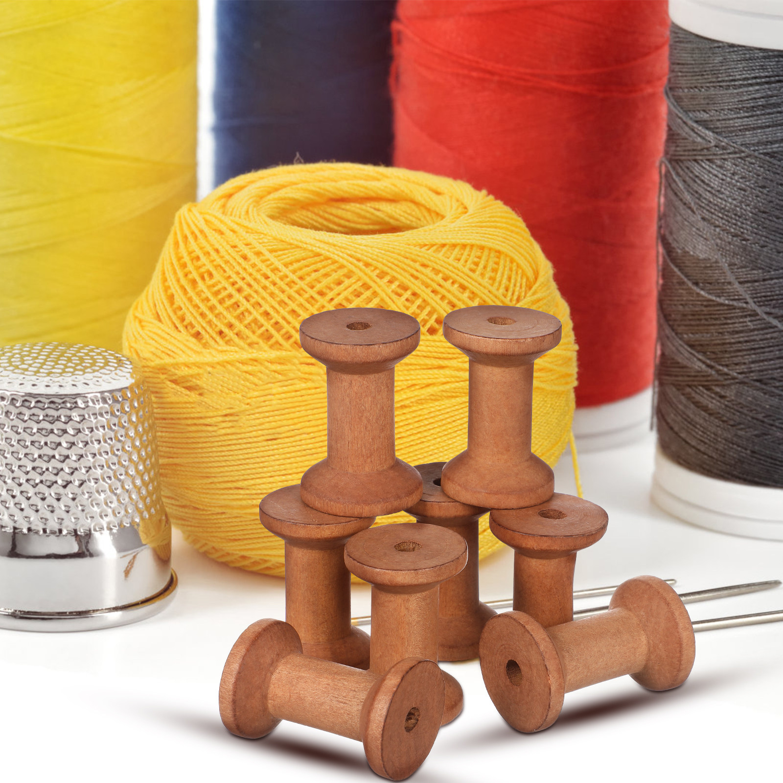 Embroidery Charm - 20Pcs Empty Wood Spools Thread Holders