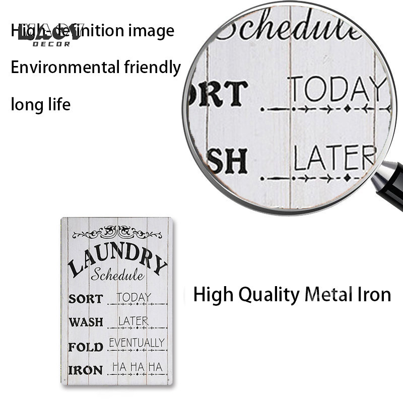 Slogan Metal Tin Sign Laundry  - Embroidery Wall Art ulasan dan harga