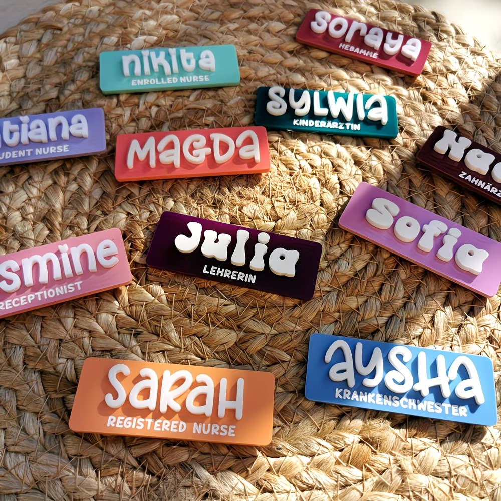 Personalized Name Brooch Badge - Embroidery Name ulasan dan harga