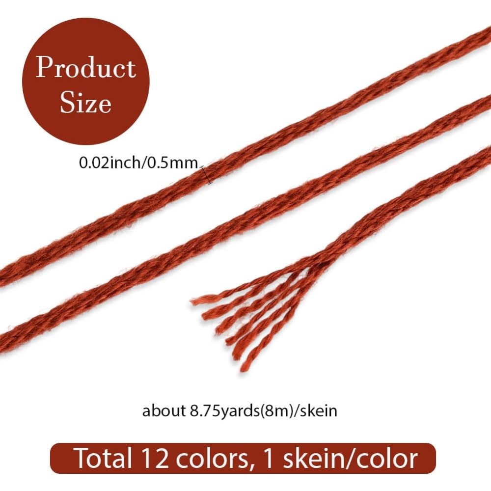 12 Skeins 6 Strands Hand Varie - Embroidery Floss ulasan dan harga