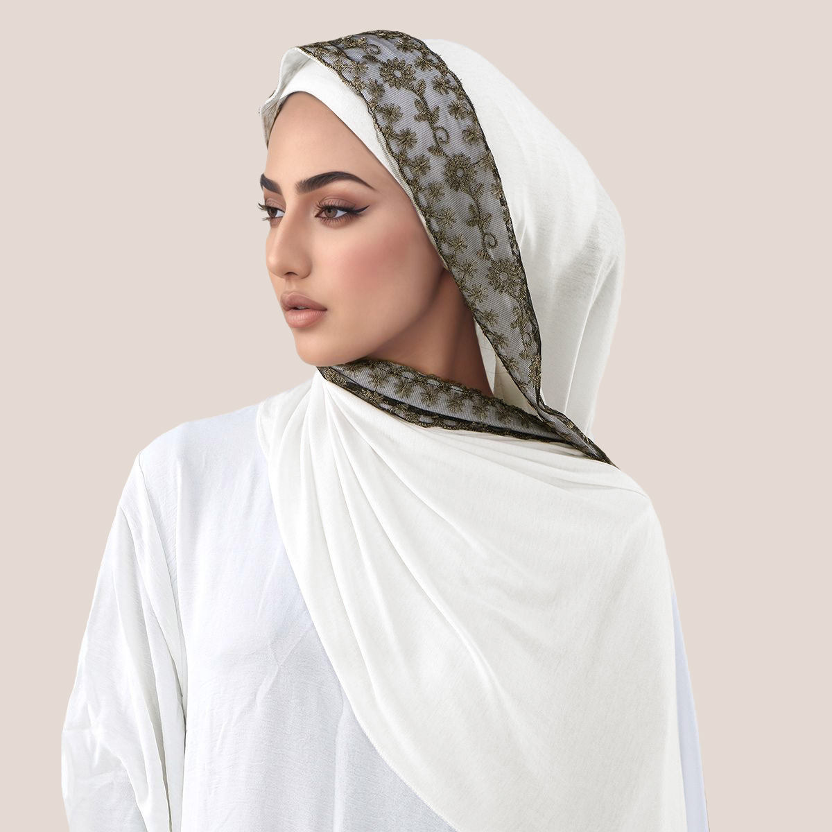 Lace Embroidery Cotton Jersey  - Embroidery Shawl ulasan dan harga