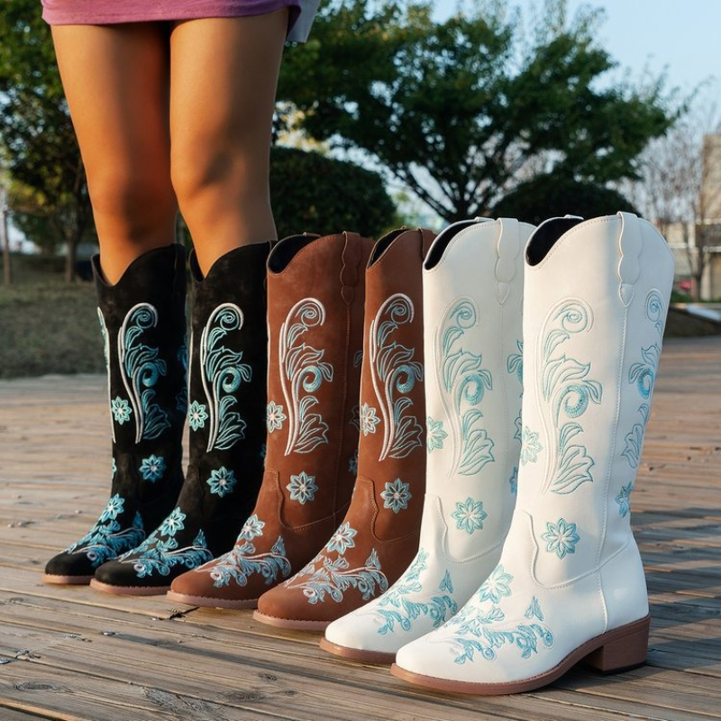 Retro Women Boot Fashion Women - Embroidery Design ulasan dan harga