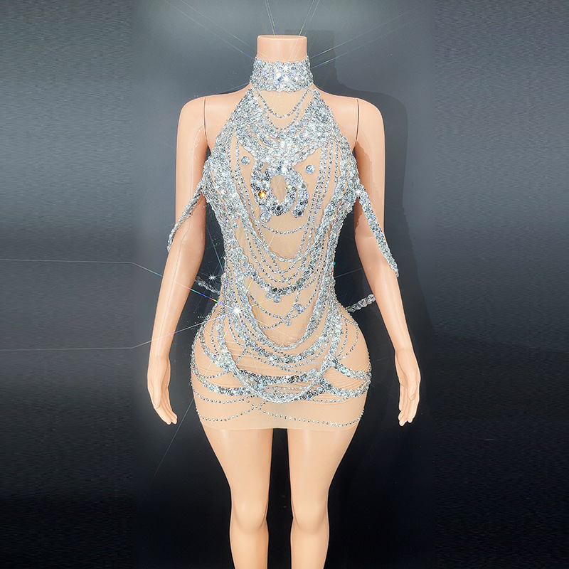 Sexy Sparkly Silver Prom Dress - Embroidery Beads ulasan dan harga