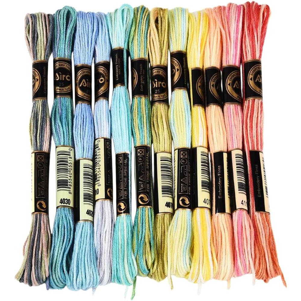 12 Skeins 105 Yards 6 Ply Vari - Embroidery Floss ulasan dan harga