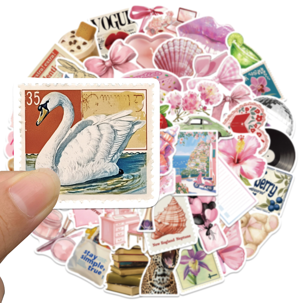 50pcs Pink Bow Sticker Fashion - Embroidery Wall Art ulasan dan harga