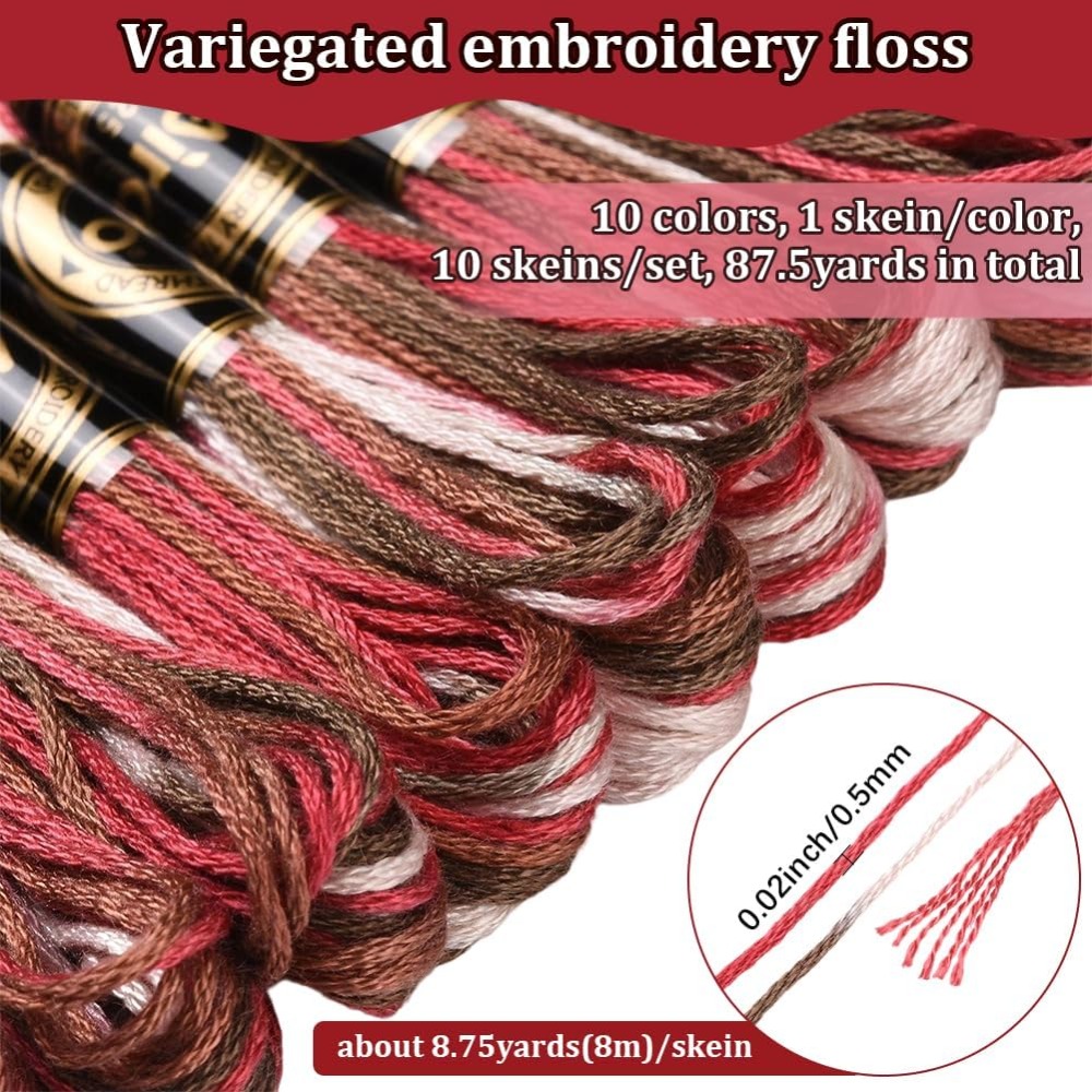 10 Skeins 6 Strands Red Embroi - Embroidery Floss ulasan dan harga