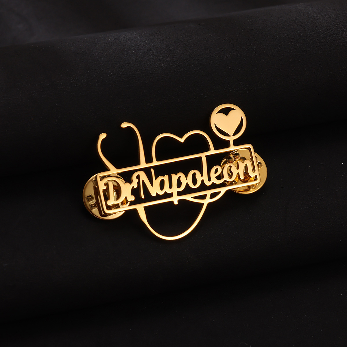 Custom Stethoscope Brooch Pers - Embroidery Name ulasan dan harga