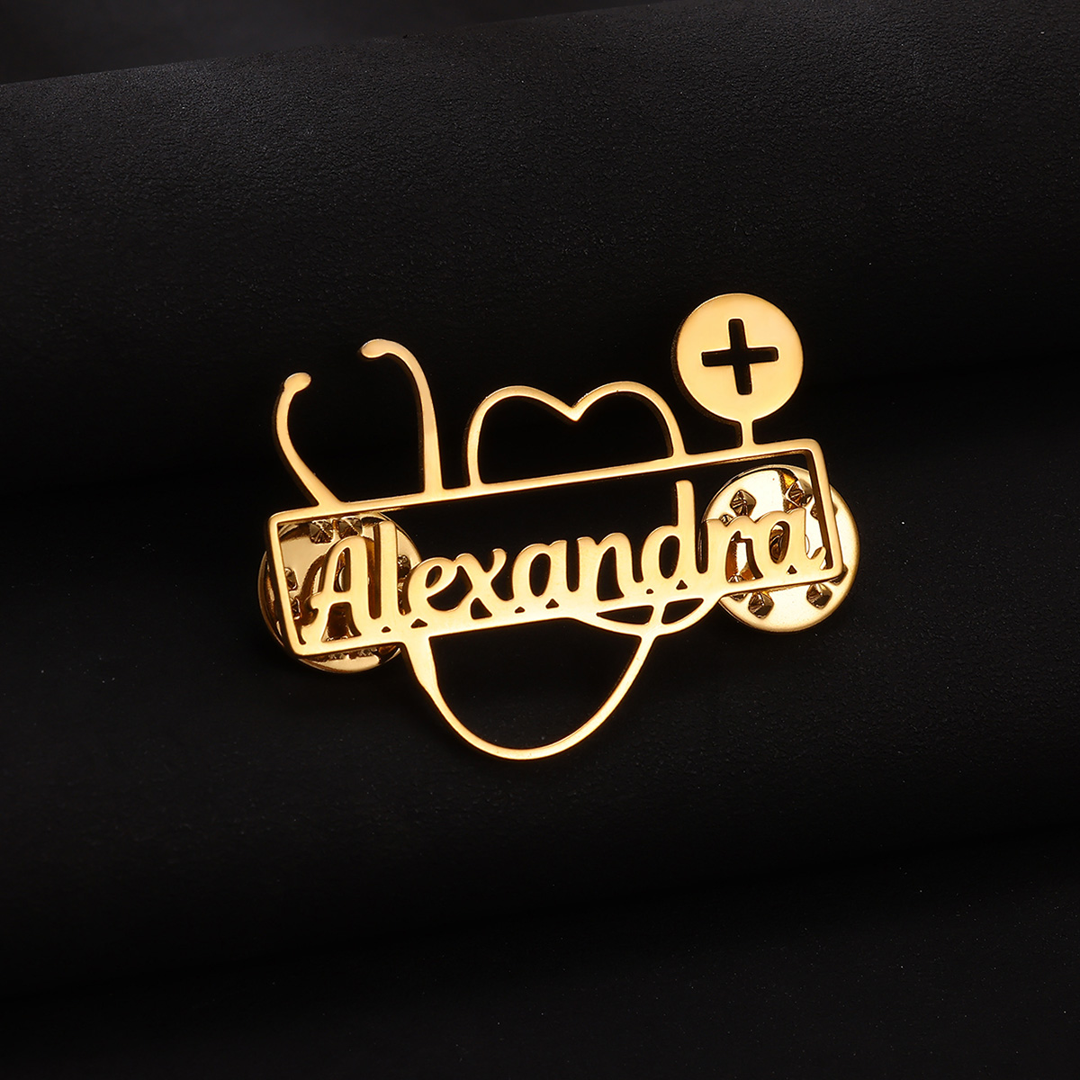 Custom Stethoscope Brooch Pers - Embroidery Name ulasan dan harga