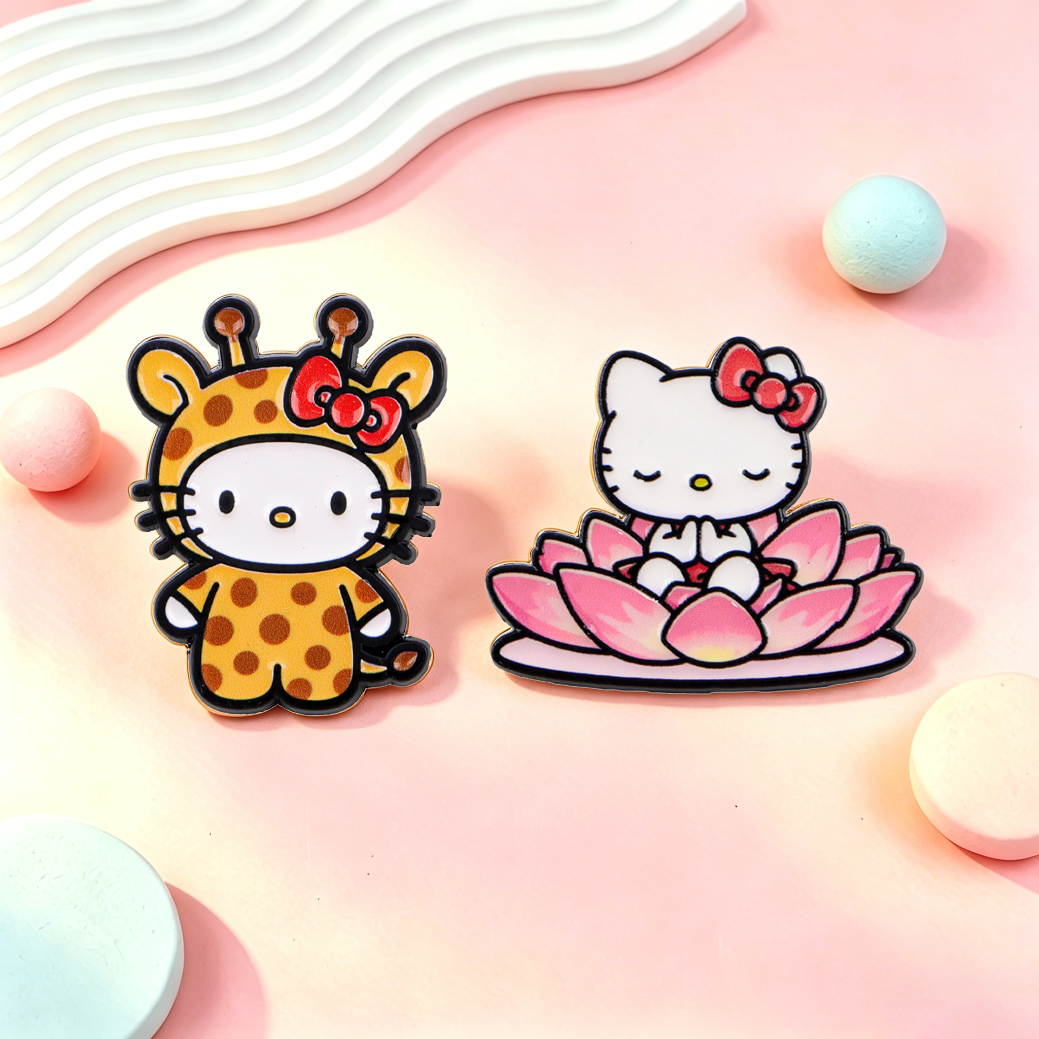 Kawaii Giraffe Enamel Pins Lot - Embroidery Illustration ulasan dan harga