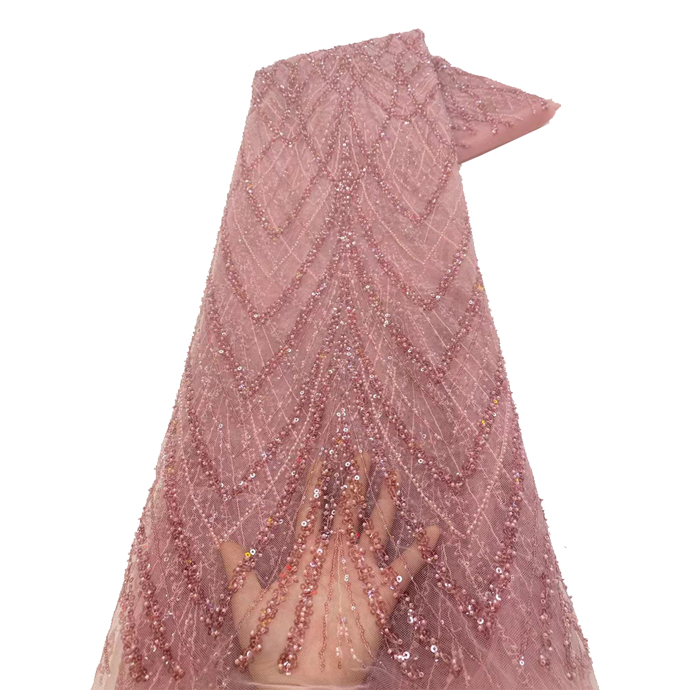 Luxury African Sequins Beaded  - Embroidery Jersey ulasan dan harga