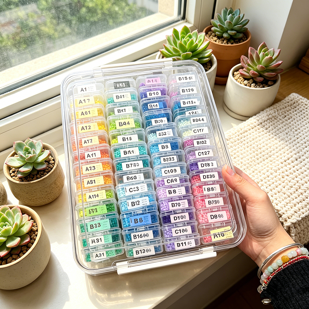 60pcs Transparent Plastic Stor - Embroidery Beads ulasan dan harga