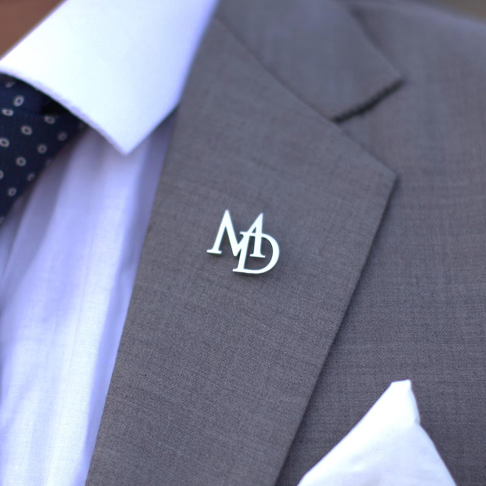 Custom Initials Brooch for Men - Embroidery Name ulasan dan harga