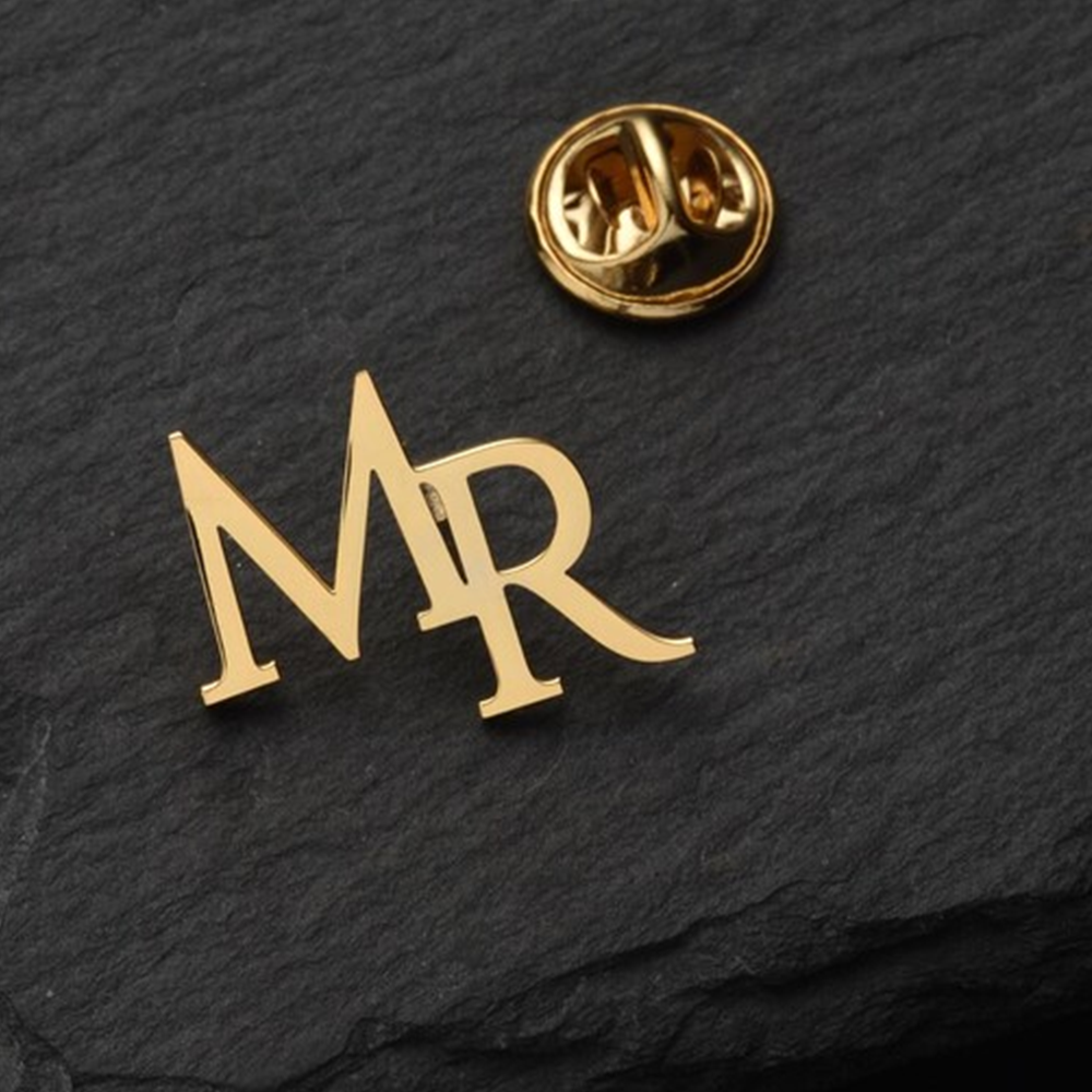 Custom Initials Brooch for Men - Embroidery Name ulasan dan harga