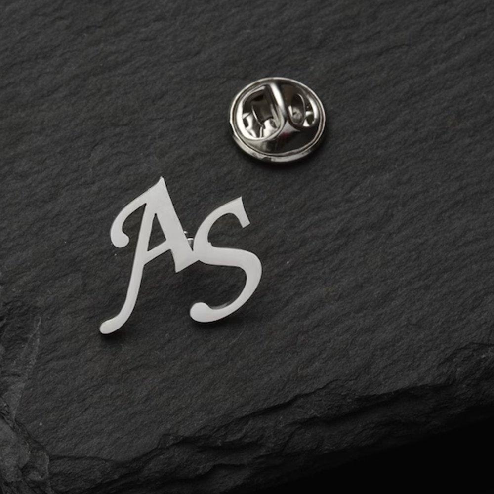 Custom Initials Brooch for Men - Embroidery Name ulasan dan harga