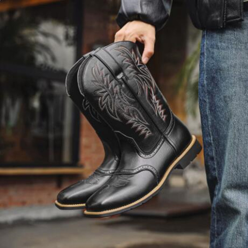New Men High Boots Embroidery  - Embroidery Fabric ulasan dan harga