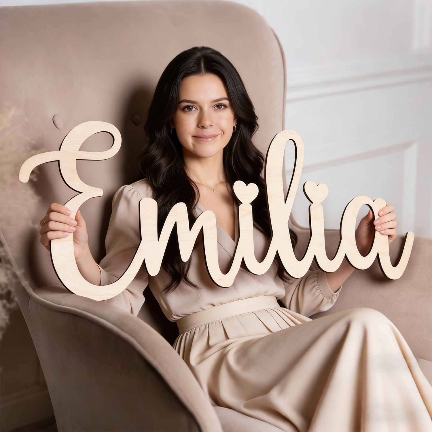 1pc personalized custom wooden - Embroidery Name ulasan dan harga