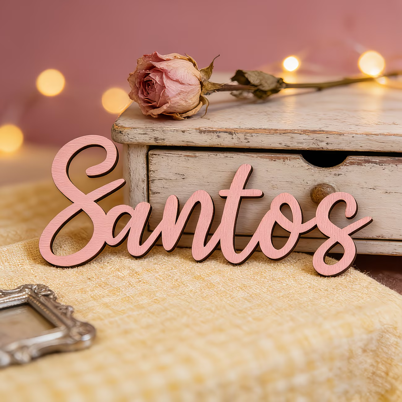 1pc personalized custom wooden - Embroidery Name ulasan dan harga