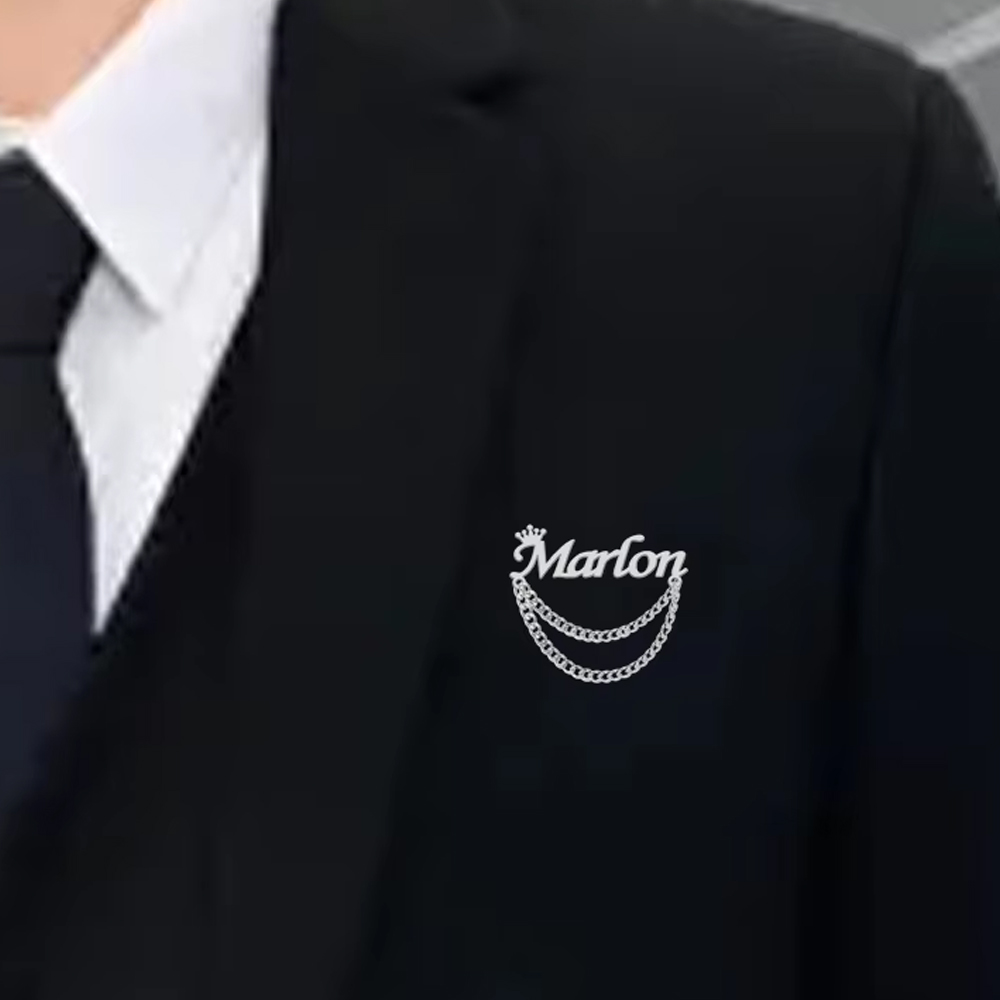 Personalized Name Brooch Custo - Embroidery Name ulasan dan harga