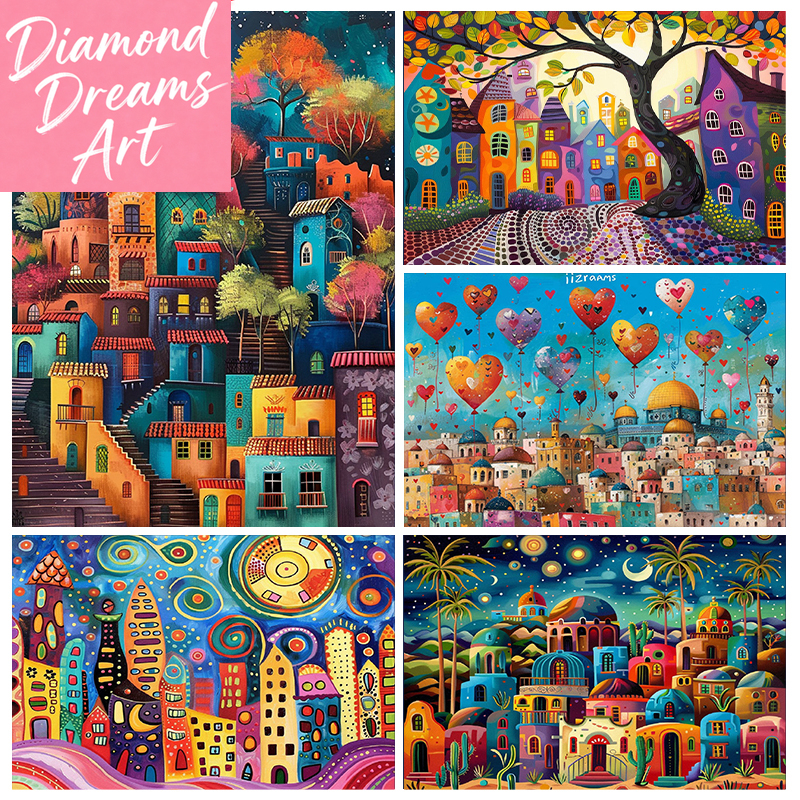 Frameless,Night View 5D Diamon - Embroidery Wall Art ulasan dan harga