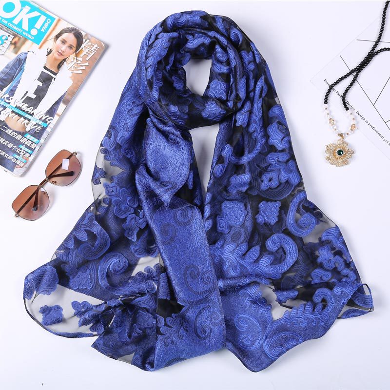 Hot Selling 180*70 Organza Sil - Embroidery Shawl ulasan dan harga