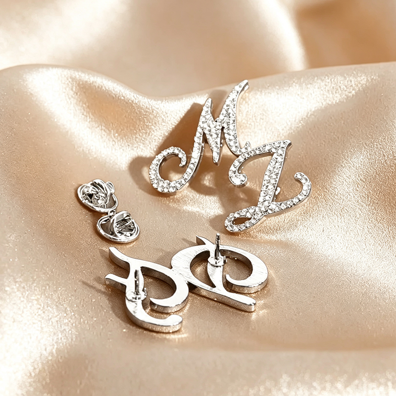 Custom Double Initials Pin,Bri - Embroidery Name ulasan dan harga