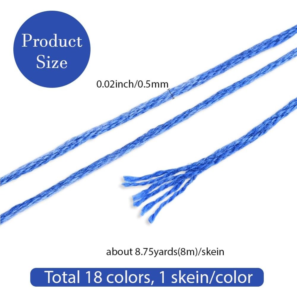 18 Skeins 6 Strands Colorful V - Embroidery Floss ulasan dan harga