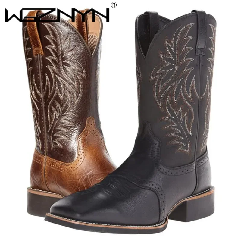 Men High Boots Embroidery Retr - Embroidery Design ulasan dan harga