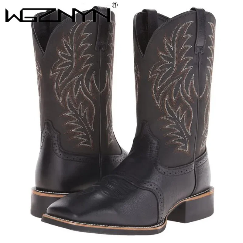 Men High Boots Embroidery Retr - Embroidery Design ulasan dan harga