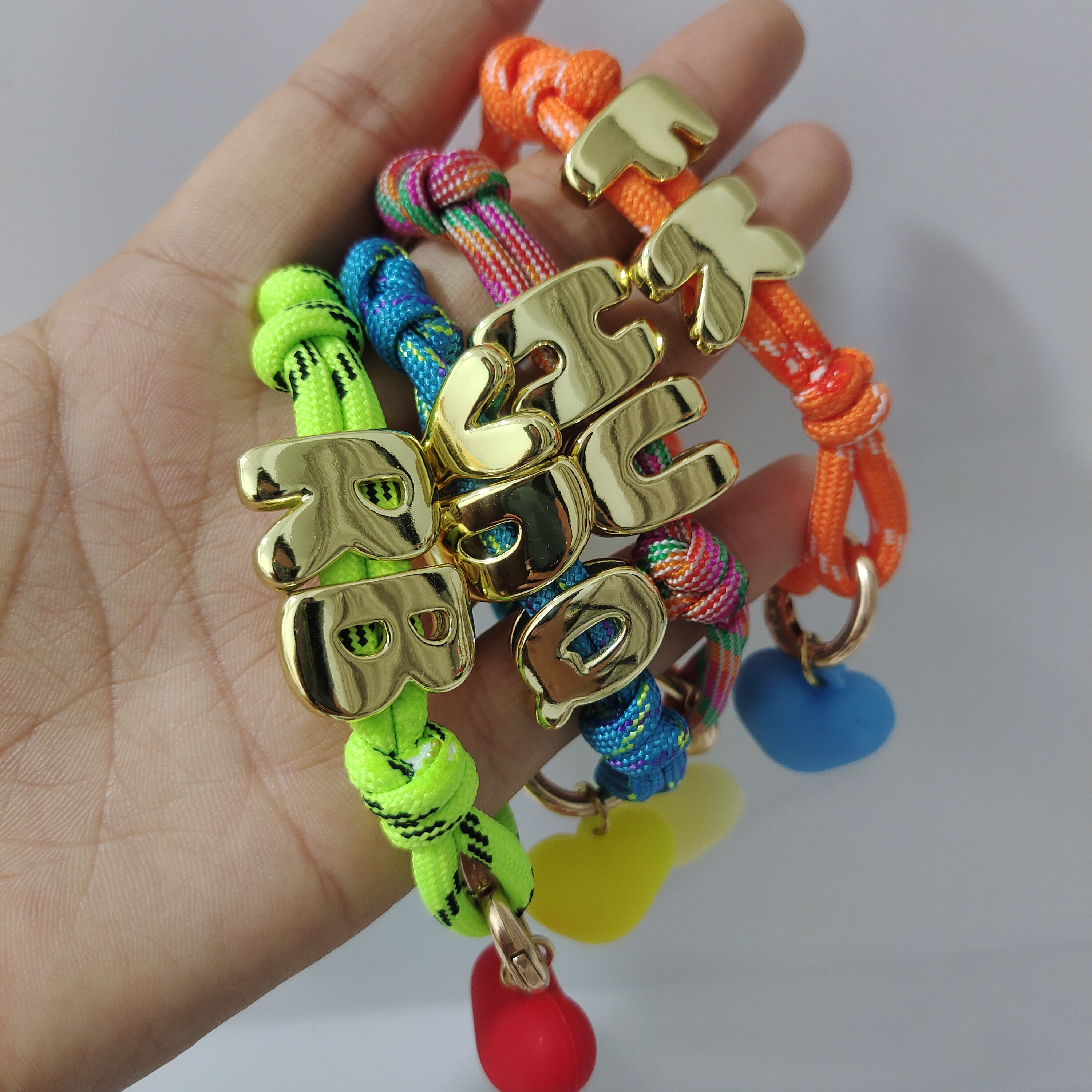 Braided String Gold Bracelet W - Embroidery Charm ulasan dan harga