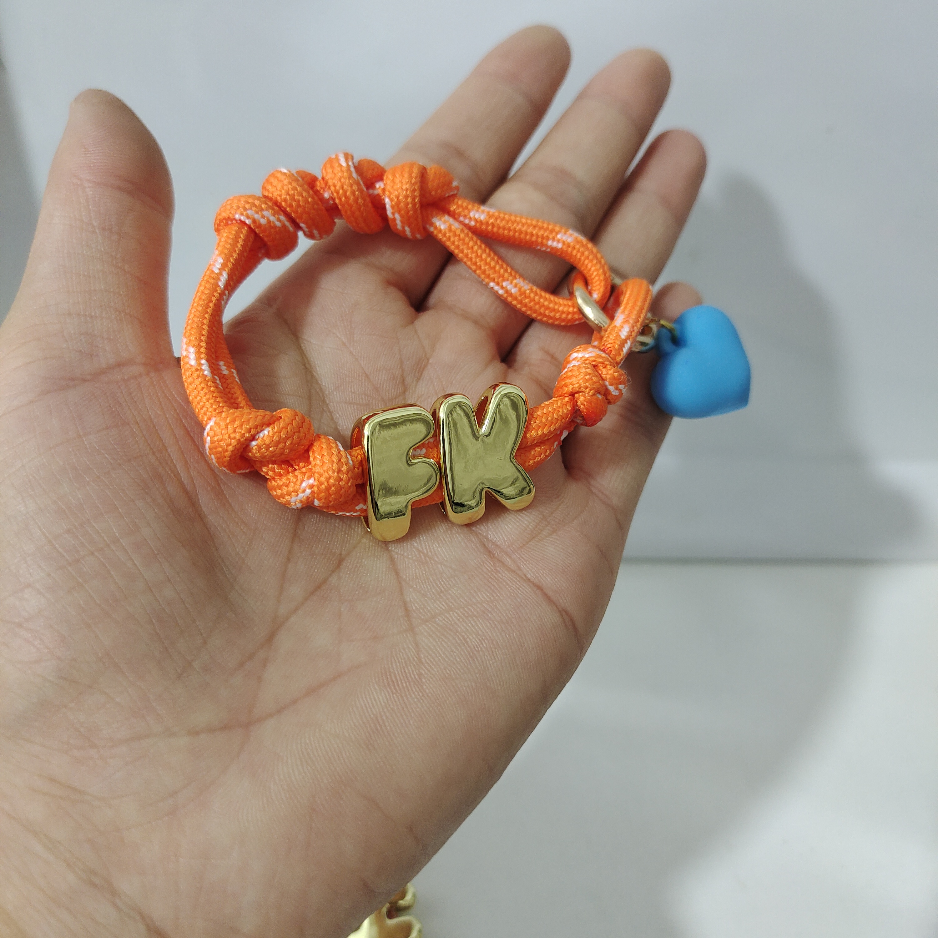 Braided String Gold Bracelet W - Embroidery Charm ulasan dan harga