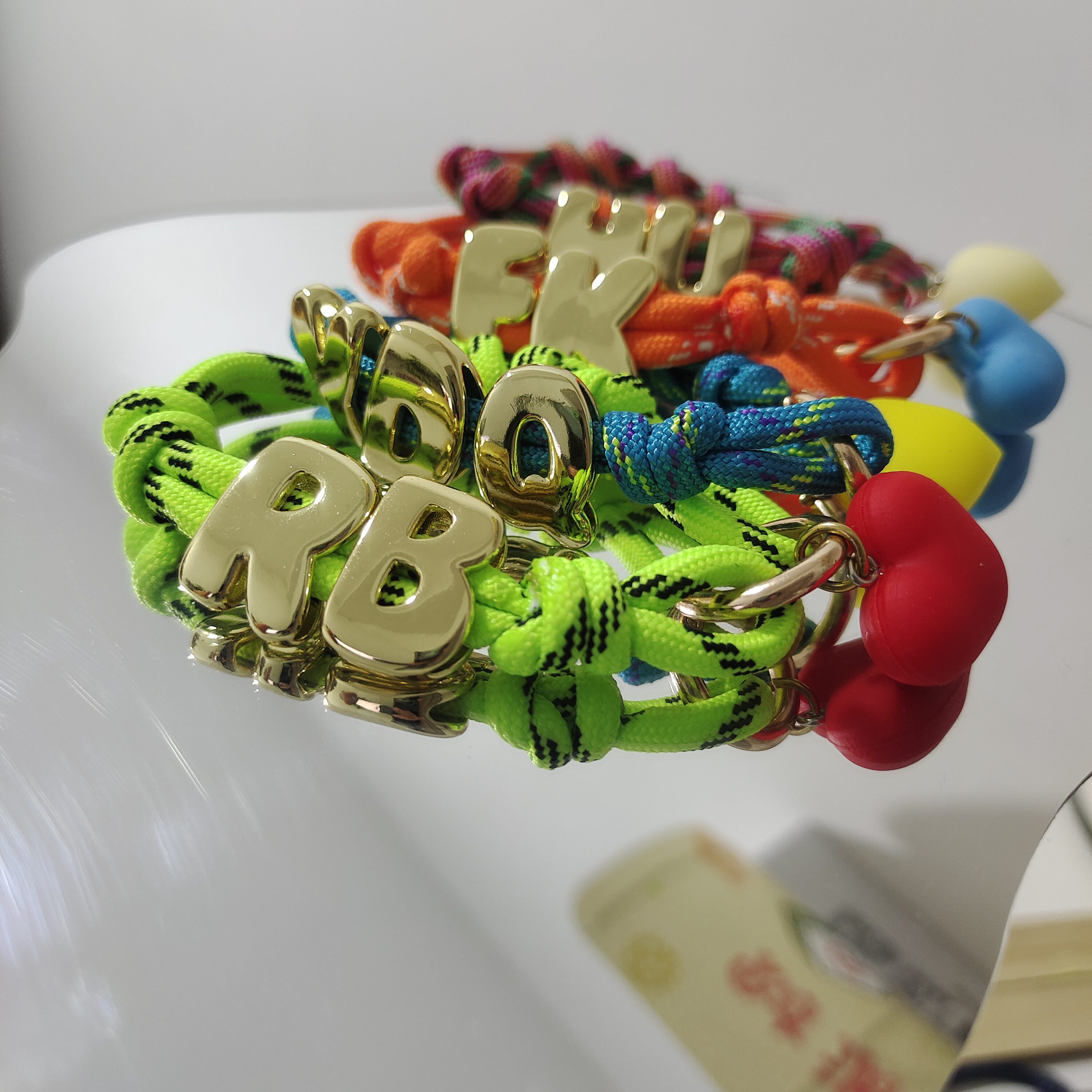 Braided String Gold Bracelet W - Embroidery Charm ulasan dan harga