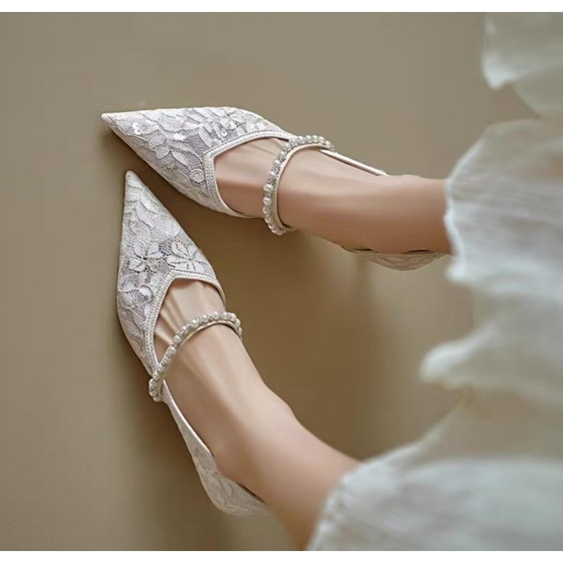 Sexy Lace Embroidery High Heel - Embroidery Beads ulasan dan harga