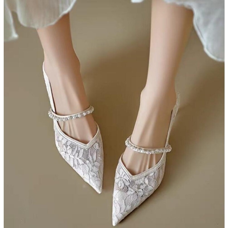 Sexy Lace Embroidery High Heel - Embroidery Beads ulasan dan harga