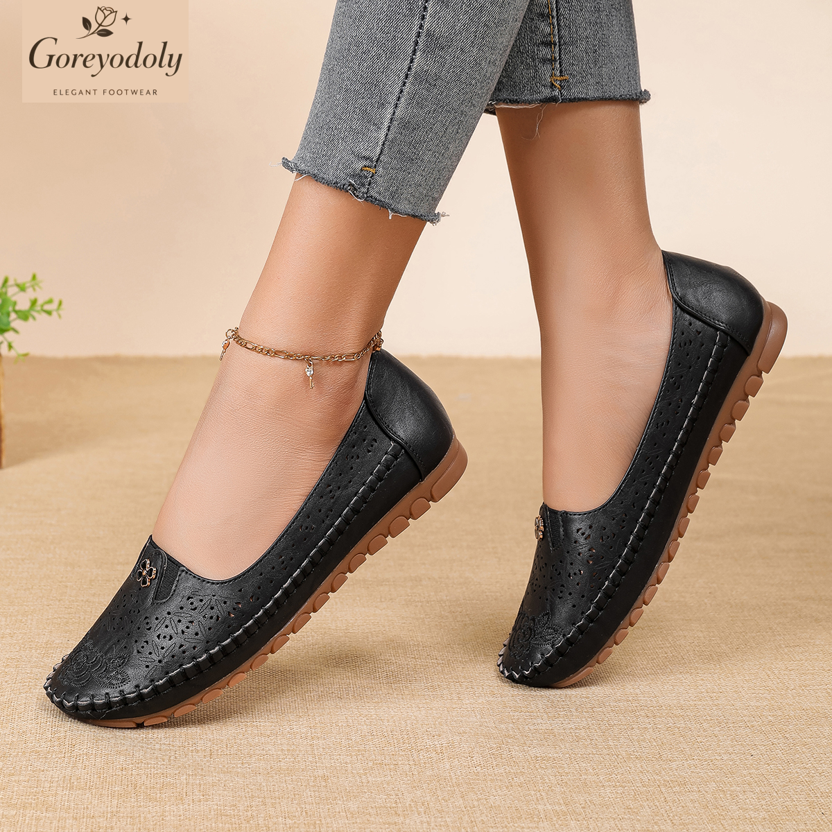 Goreyodoly women loafers flora - Embroidery Design ulasan dan harga