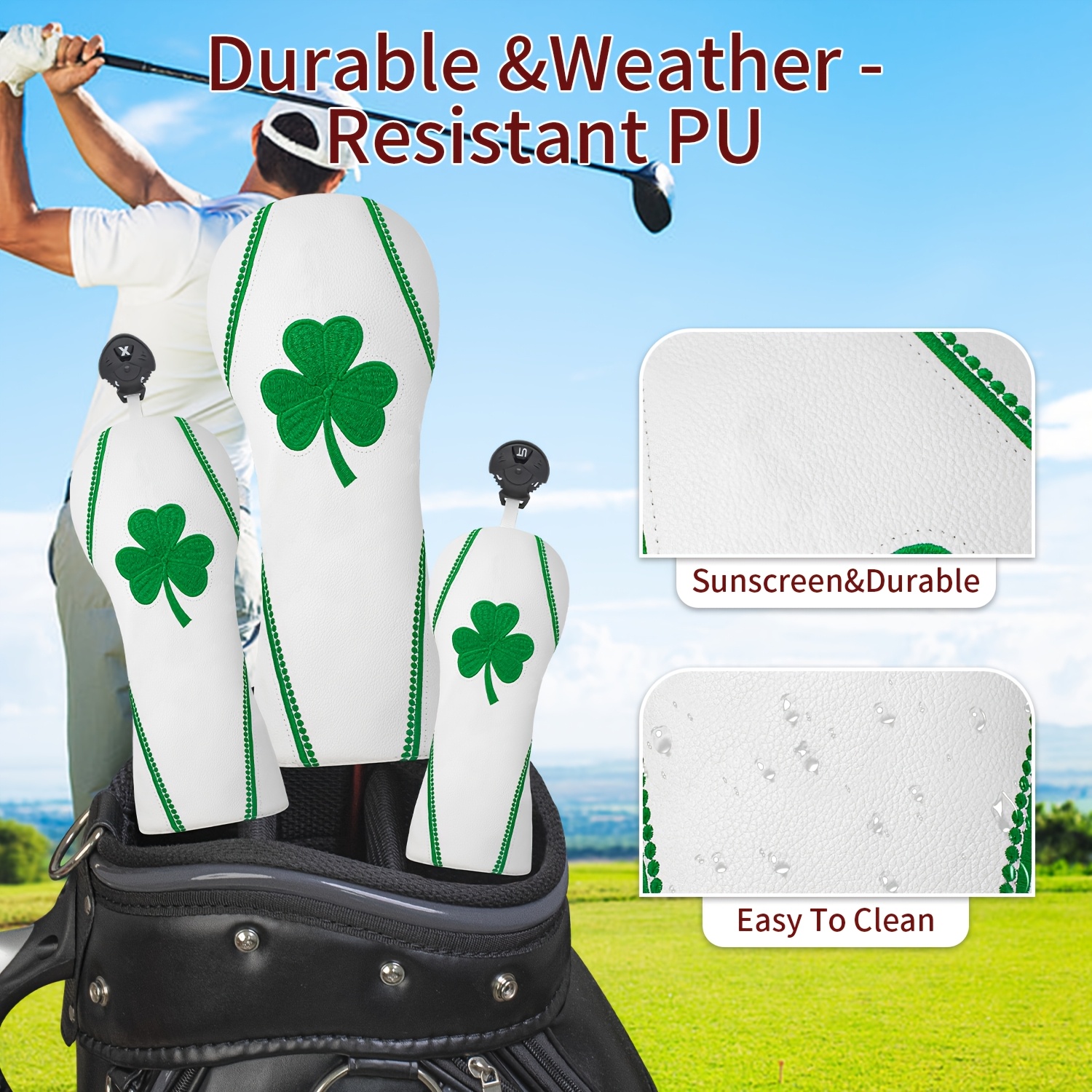 1pc/4pcs Golf Club Head Covers - Embroidery Design ulasan dan harga