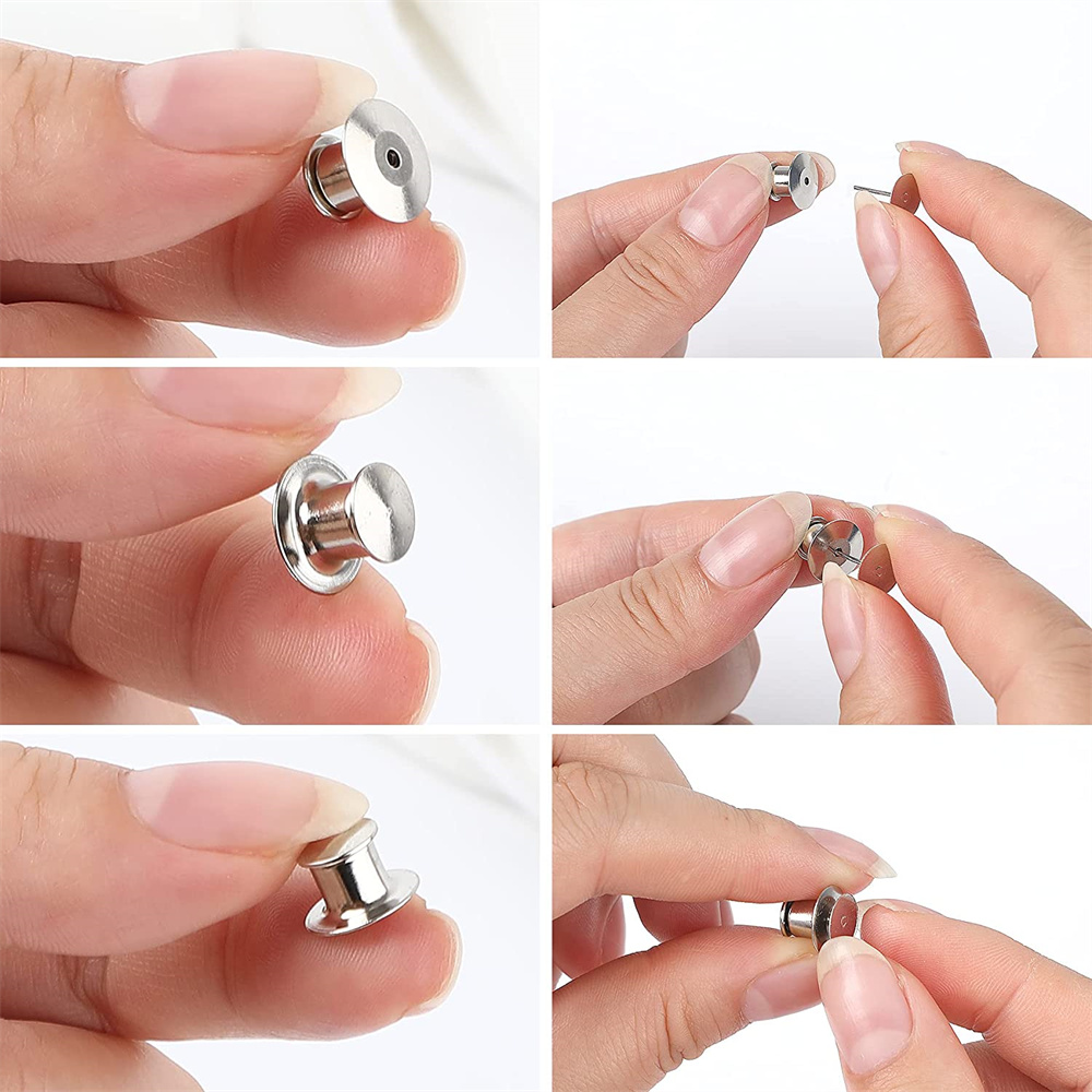 100Pcs Black Metal Locking Pin - Embroidery Name ulasan dan harga
