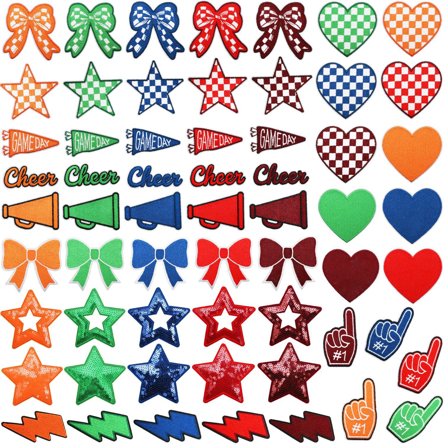 1PCS Red Blue Green Element Lo - Embroidery Design Love ulasan dan harga