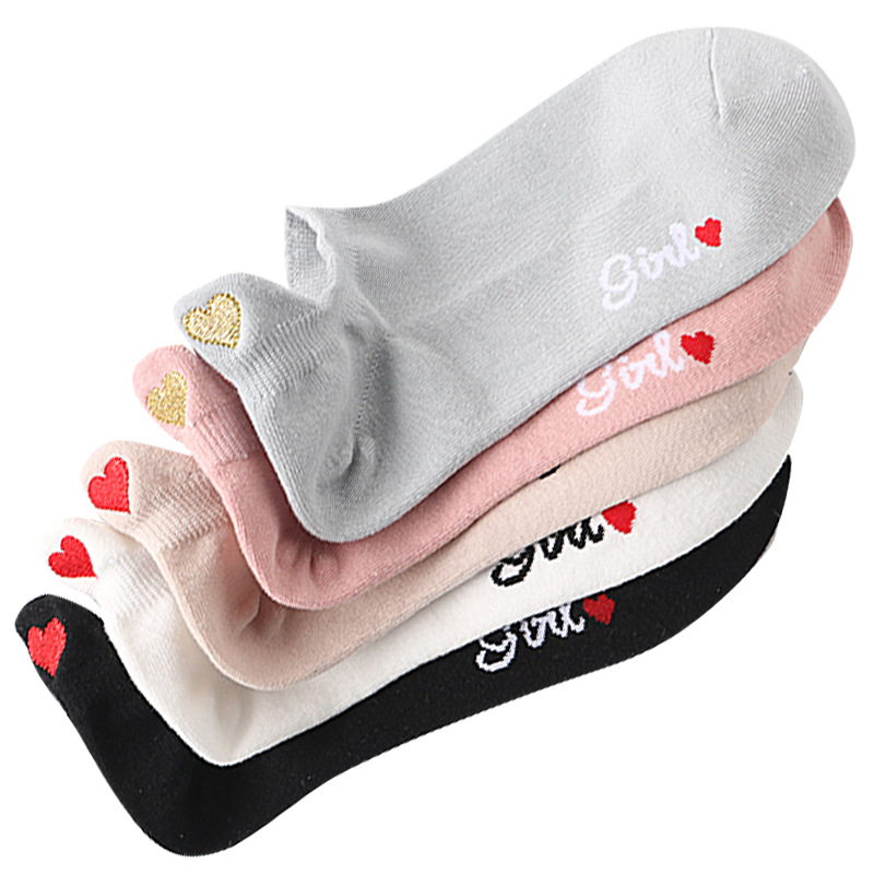 Love Heart Women Socks Embroid - Embroidery Love ulasan dan harga