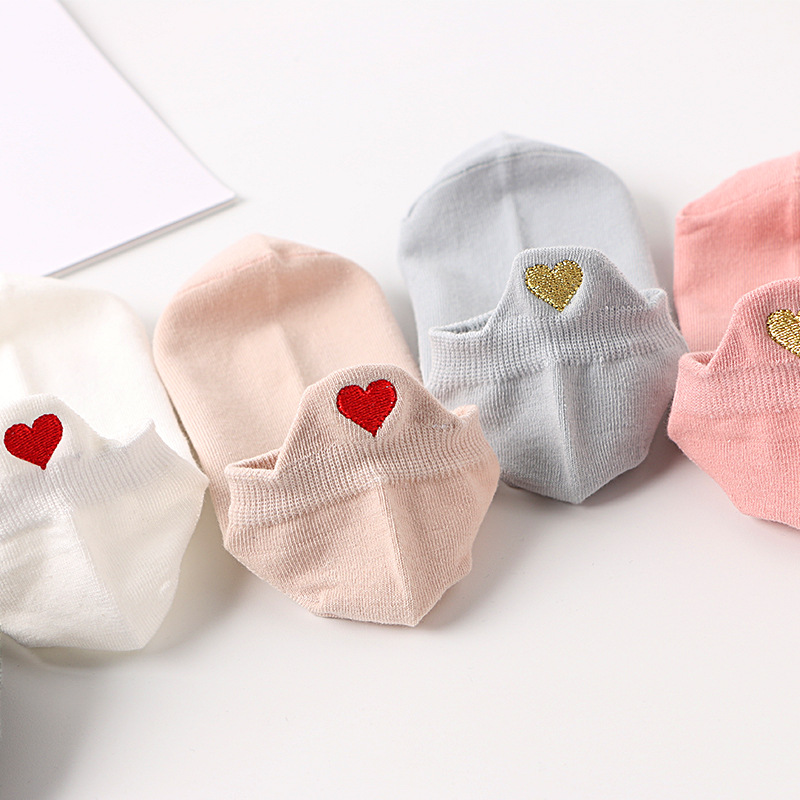 Love Heart Women Socks Embroid - Embroidery Love ulasan dan harga