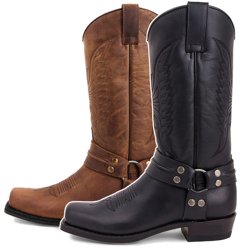 New Men's Motorcycle Boots Fas - Embroidery Fabric ulasan dan harga