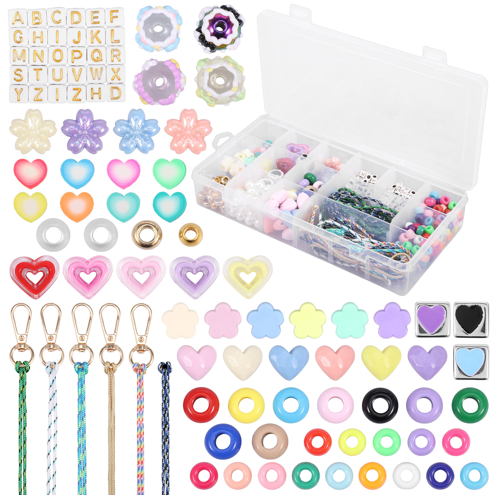421PCS Beaded Keychain Making  - Embroidery Charm ulasan dan harga