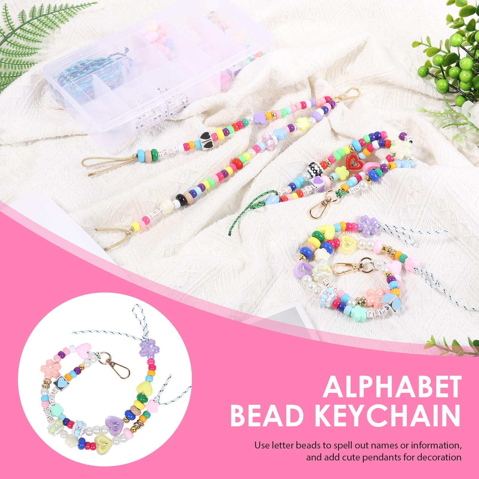 421PCS Beaded Keychain Making  - Embroidery Charm ulasan dan harga