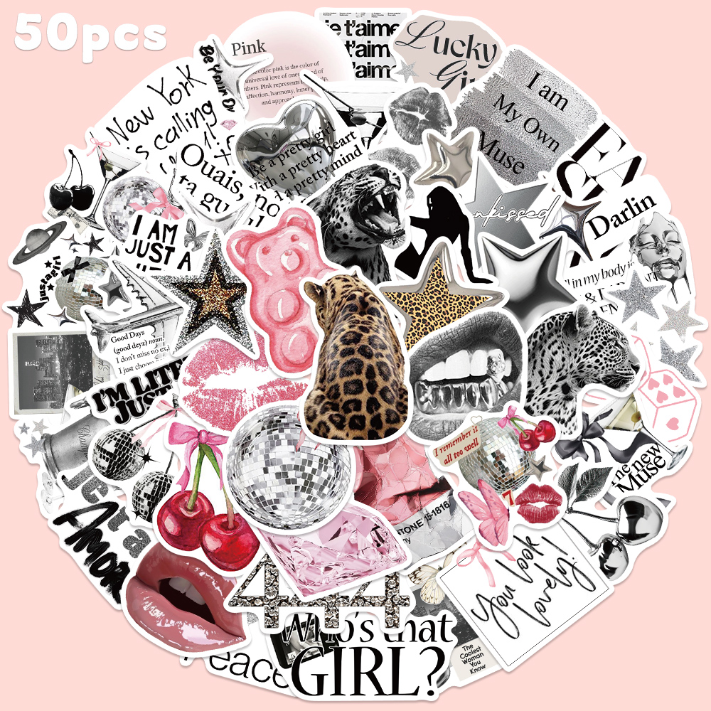 50pcs Silver Lucky Sticker Fas - Embroidery Wall Art ulasan dan harga