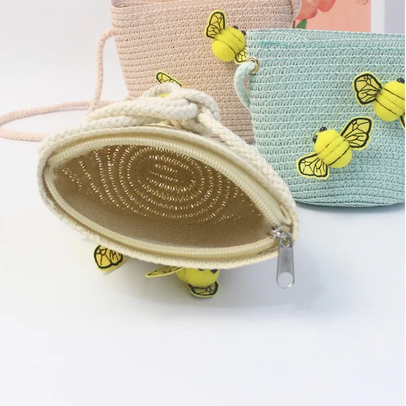 Children's Straw Crossbody Bag - Embroidery Love ulasan dan harga